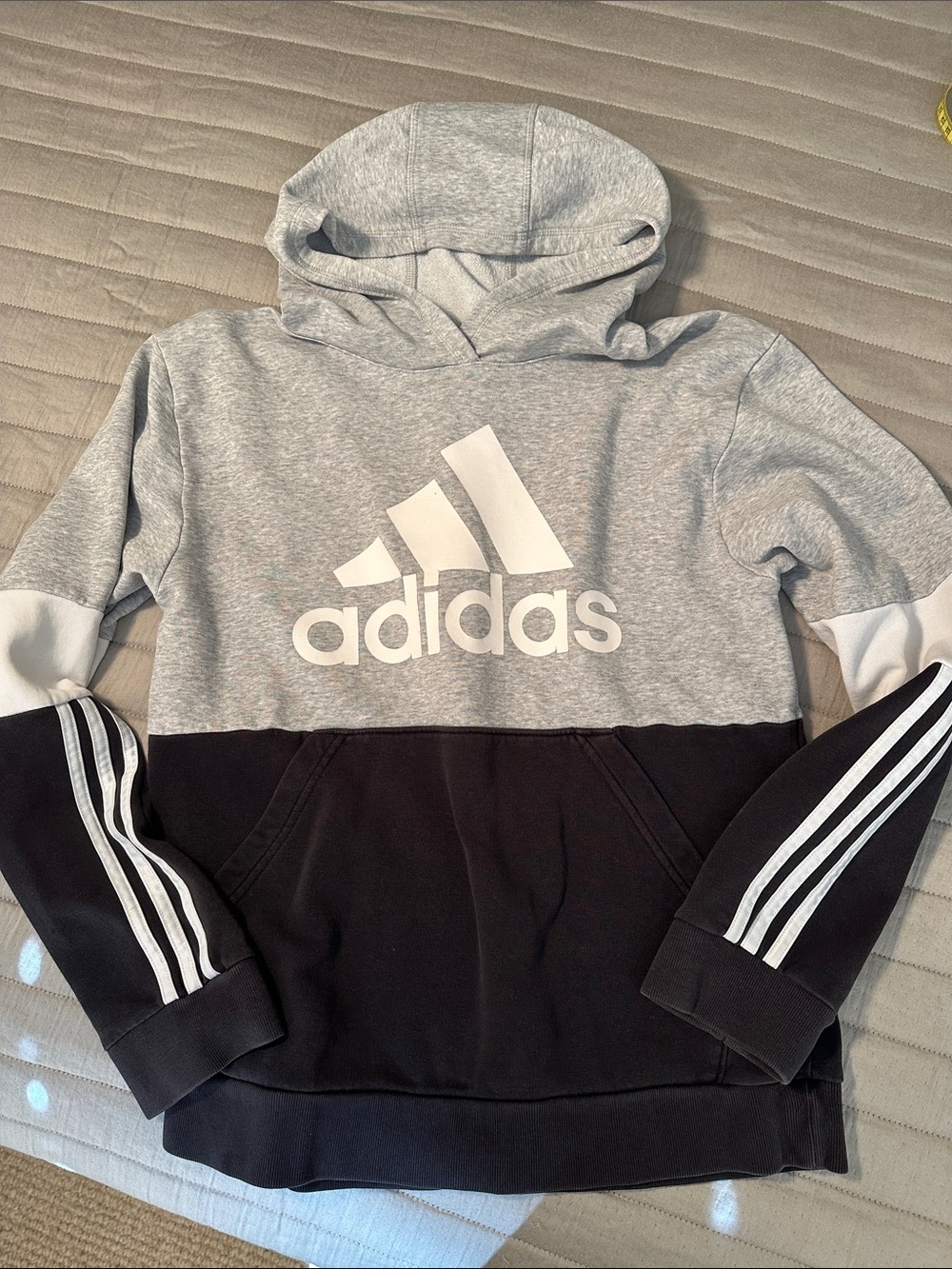 adidas Grey & Black Hoodie with Logo